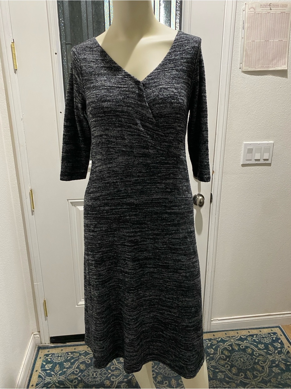 Isabel Maternity by Ingrid & Isabel Black Heather V-Neck Midi Dress